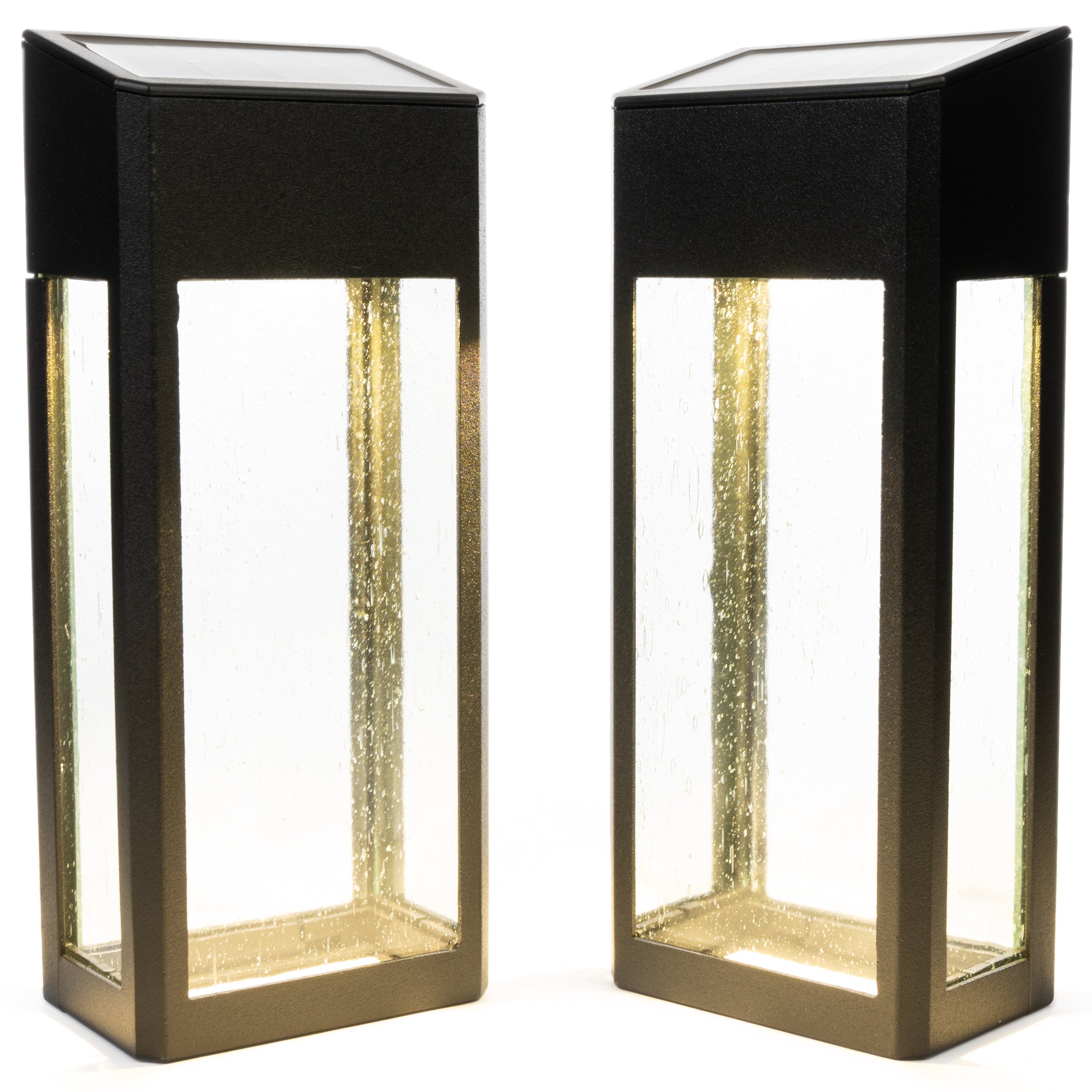 2PK Black Solar Post Lights