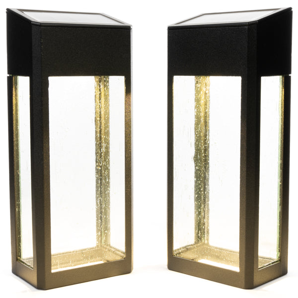 2PK Black Solar Post Lights
