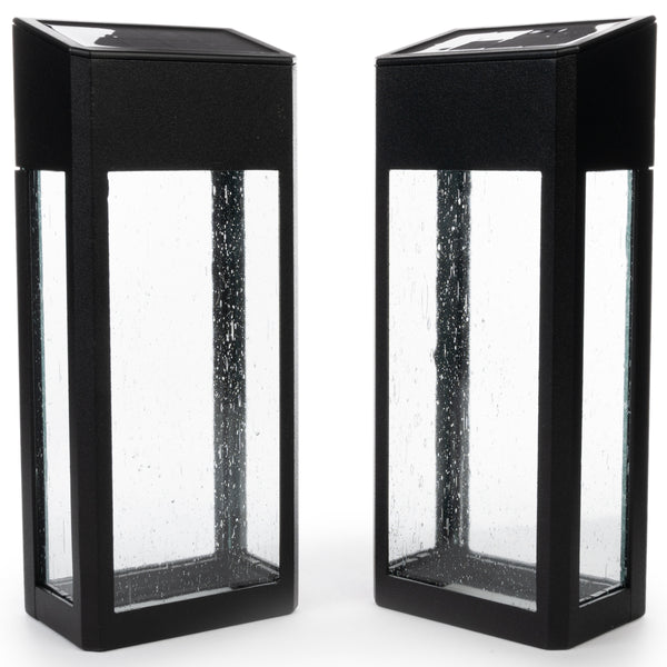 2PK Black Solar Post Lights
