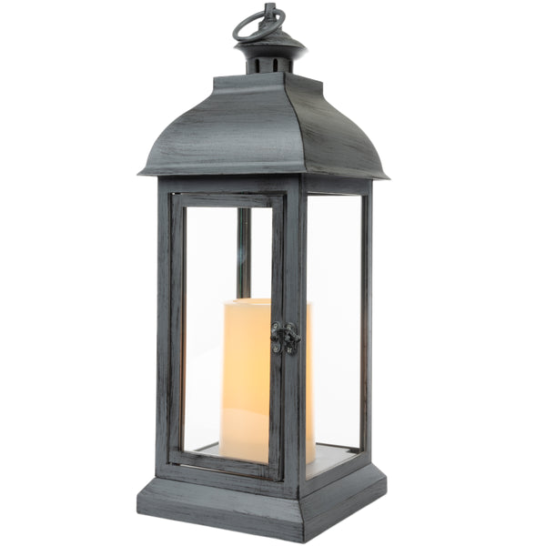 Lantern W/3 Pillars Grey