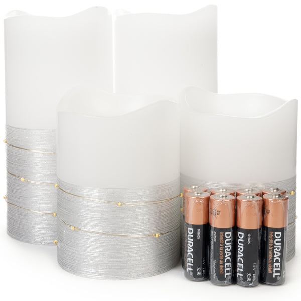 4PK Wax Pillar With Tw.L. Silv