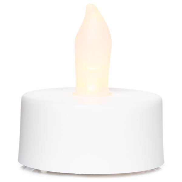 8PK Plastic Tea Lights White